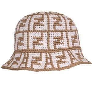 NEW DESIGNER FENDI CROCHET BUCKET HAT